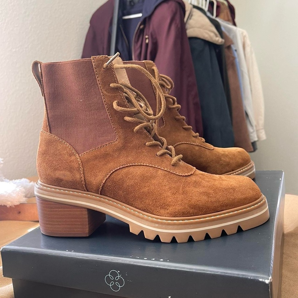 Bernardo Brown Suede Ankle Boots